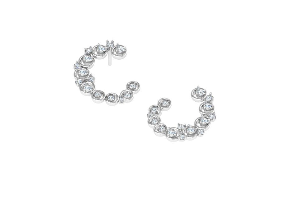 Rose gold diamond cluster earrings