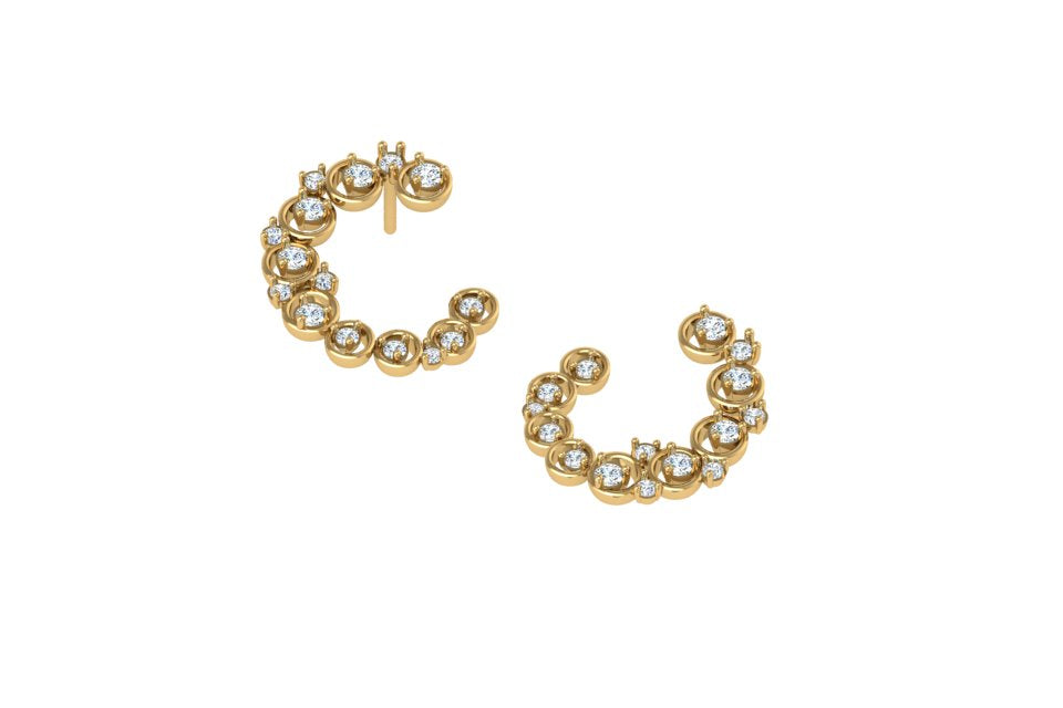 Rose gold diamond cluster earrings