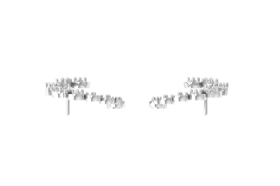 Rose gold diamond cluster earrings