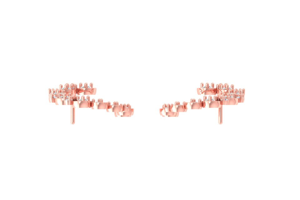 Rose gold diamond cluster earrings