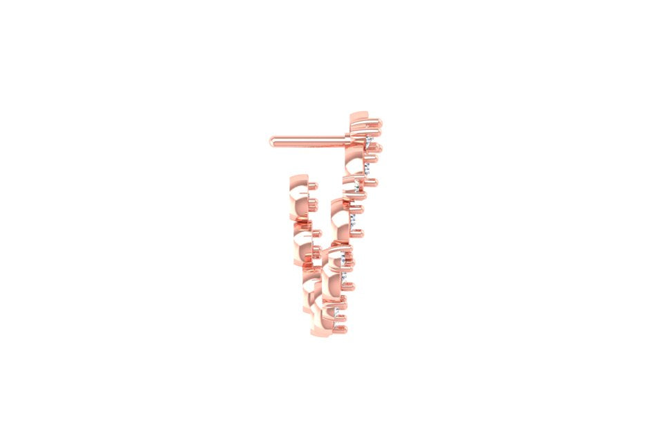 Rose gold diamond cluster earrings