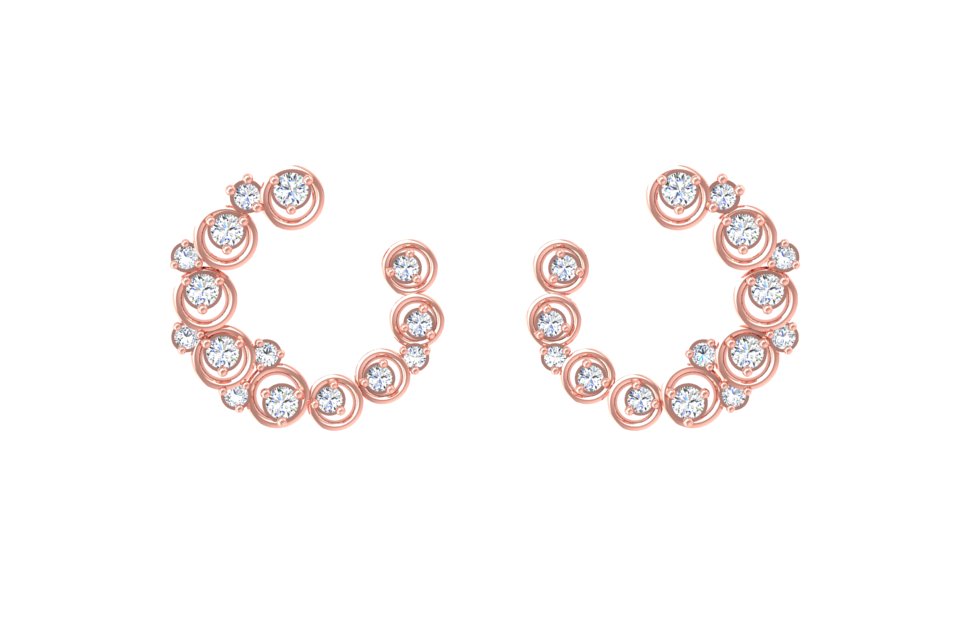 Rose gold diamond cluster earrings