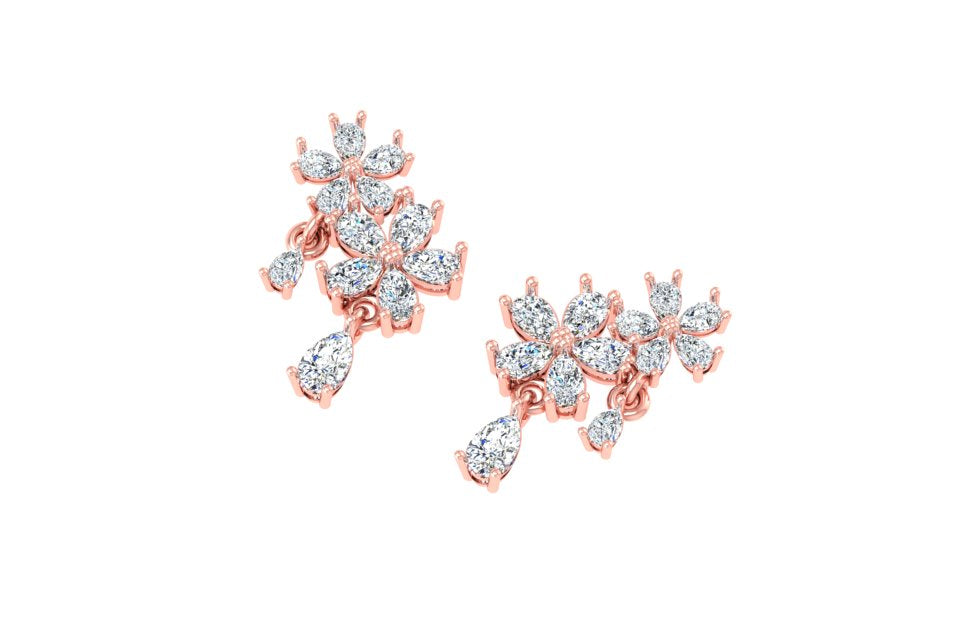 Garden Waterfall Diamond Statement Earrings