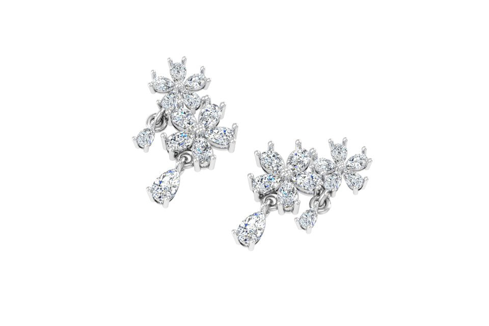Garden Waterfall Diamond Statement Earrings