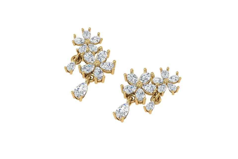 Garden Waterfall Diamond Statement Earrings