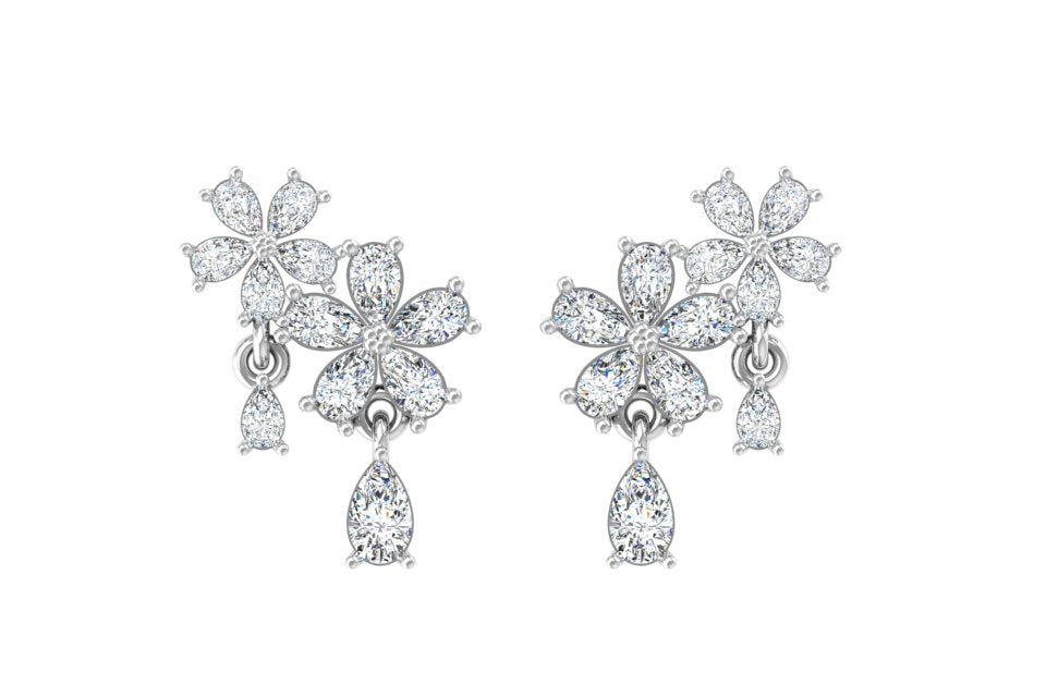 Garden Waterfall Diamond Statement Earrings