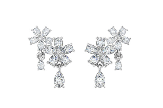 Garden Waterfall Diamond Statement Earrings
